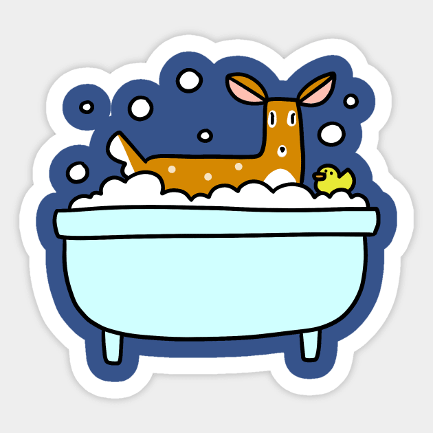 Deer Bath Sticker by saradaboru